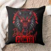 様式化された赤い狼 | 強力なダークハウルアート クッション (ブランケット)