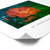 様式化された赤い緑のゼラニウムの花のポスター ポスター (角)