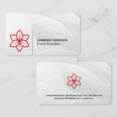 様式化された赤い花のロゴ 名刺 (正面/裏面)