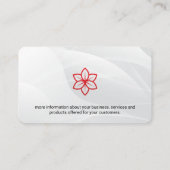 様式化された赤い花のロゴ 名刺 (裏面)