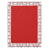 様式化された赤い花 テーブルクロス (正面)