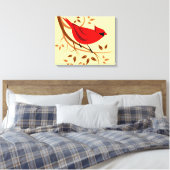 様式化された赤く基本的な芸術 キャンバスプリント (インサイチュ (寝室))