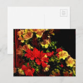 様式化された赤と黄色の花はがき ポストカード (正面/裏面)