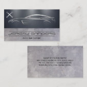 様式化された車 | 自動修復レンチロゴ 名刺 (正面/裏面)