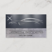 様式化された車 | 自動修復レンチロゴ 名刺 (正面)