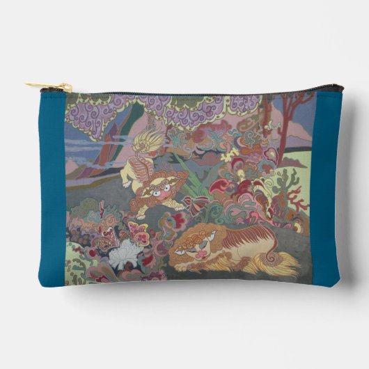 様式化された遊犬の庭 アクセサリーポーチ (正面)