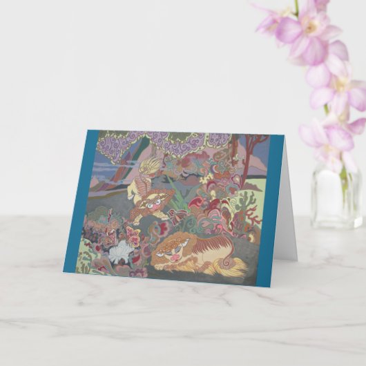 様式化された遊犬の庭 カード (蘭)