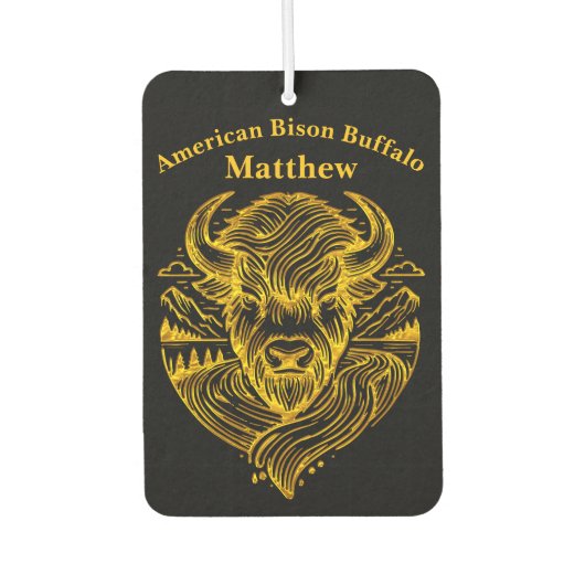 様式化された金ゴールドイラストレーションの自然設定 カーエアーフレッシュナー (正面)