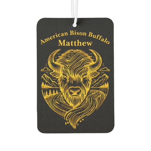 様式化された金ゴールドイラストレーションの自然設定 カーエアーフレッシュナー (裏面)