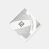 様式化された銀灰色の女の子バレーボールスポーツ スタンダードカクテルナプキン (角)