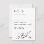 様式化された開花枝とインク滴 出欠カード (正面)