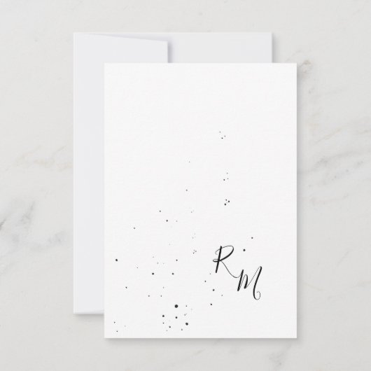 様式化された開花枝とインク滴 出欠カード (裏面)