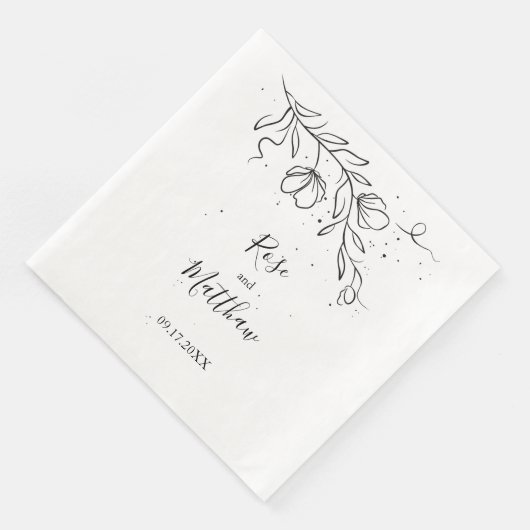 様式化された開花枝とインク紙の滴 (コーナー)