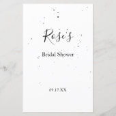 様式化された開花枝ブライダルシャワービンゴゲーム (裏面)