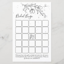 様式化された開花枝ブライダルシャワービンゴゲーム