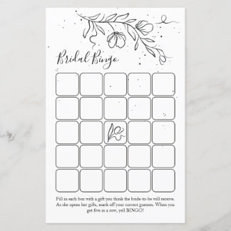様式化された開花枝ブライダルシャワービンゴゲーム