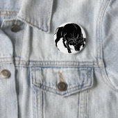 様式化された雄牛のイラストレーション 缶バッジ (インサイチュ)