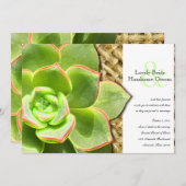 様式化された雌鶏およびひよこのバーラップの結婚式招待状 招待状 (正面/裏面)