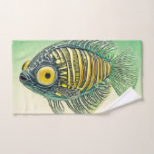 様式化された魚芸術 バスタオルセット (ハンドタオル)