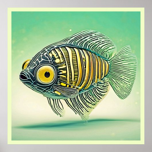 様式化された魚芸術 ポスター (正面)