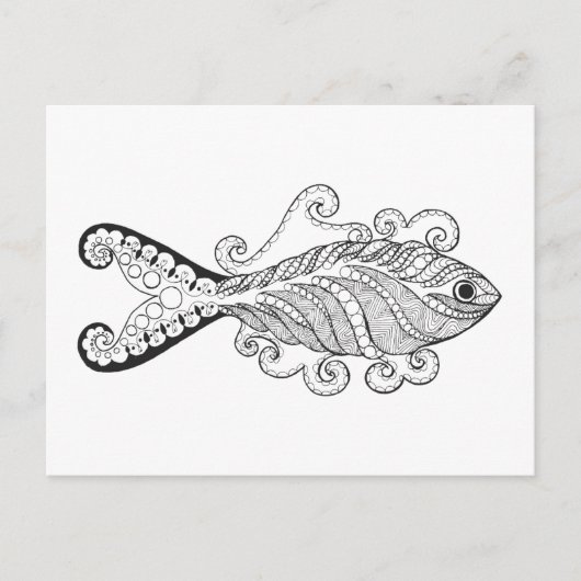 様式化された魚 ポストカード (正面)