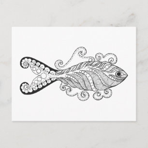 様式化された魚 ポストカード