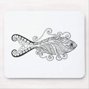 様式化された魚 マウスパッド