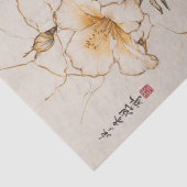 様式化された黄金の花 – デコページ –  薄葉紙 (詳細)