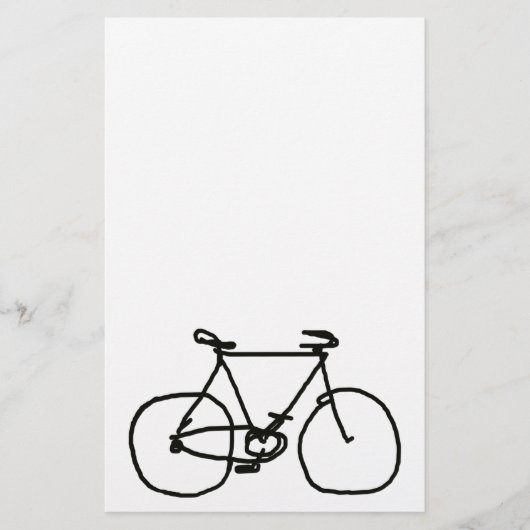様式化された黒い自転車 便箋 (正面)