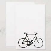 様式化された黒い自転車 便箋 (正面/裏面)