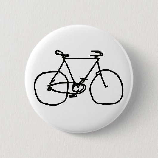 様式化された黒い自転車 缶バッジ (正面)