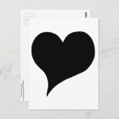 様式化された黒ハート ポストカード (正面/裏面)