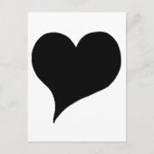 様式化された黒ハート ポストカード (正面)