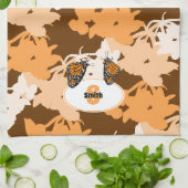 様式化された(昆虫)オオカバマダラ、モナークバタフライネームオレンジ キッチンタオル (折り畳み)