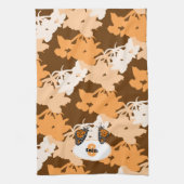 様式化された(昆虫)オオカバマダラ、モナークバタフライネームオレンジ キッチンタオル (縦)