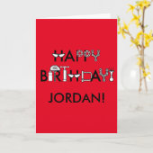 様式化され、パーソナライズなハッピーバースデー カード (黄色い花)