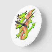 様式化した竜 ラウンド壁時計 (傾斜)