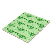 様式化アールデコ蝶 – emerald green タイル (側面)