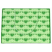 様式化アールデコ蝶 – emerald green ラージペーパーバッグ (正面)