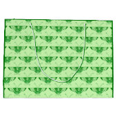 様式化アールデコ蝶 – emerald green ラージペーパーバッグ (裏面)