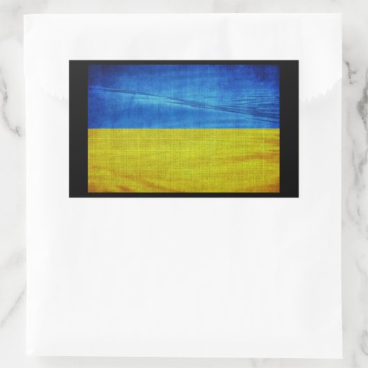 様式化ウクライナ国旗 長方形シール (バッグ)