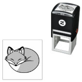 様式化エッチングされた睡眠キツネ セルフインキングスタンプ (インサイチュ)