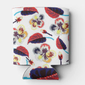 様式化エレガントされたハイビスカスフラワーズオーナメント 缶クーラー (裏面)