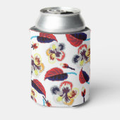 様式化エレガントされたハイビスカスフラワーズオーナメント 缶クーラー (缶裏面)