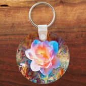 様式化カラフルされた花 キーホルダー (正面)