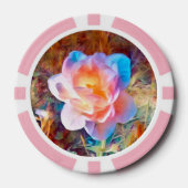 様式化カラフルされた花 ポーカーチップ (正面)