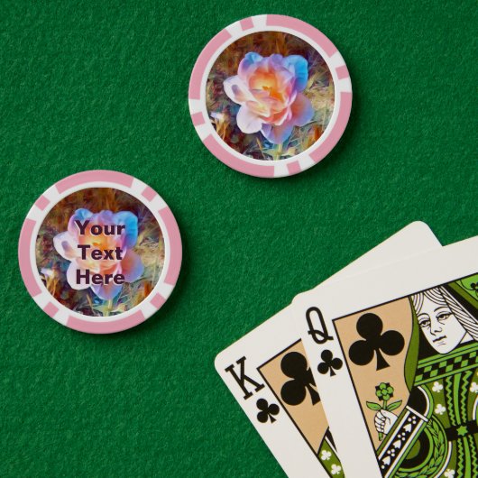 様式化カラフルされた花 ポーカーチップ (ポーカーテーブル (ダブル))