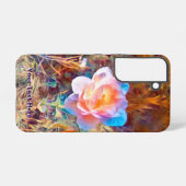 様式化カラフルフラワーアクリルプリント SAMSUNG GALAXYケース (裏面横)