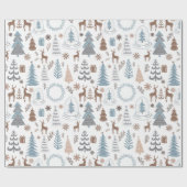 様式化クリスマスツリーズリーストナディースノーフレーク ラッピングペーパー (フラット)