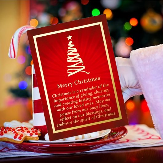 様式化クリスマスツリーフォイルカード 箔シーズンカード